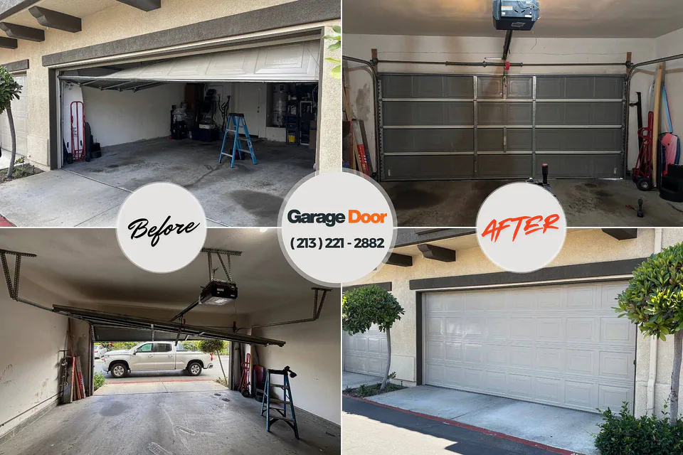 Before and after: garage door installation Arden Hills, MN